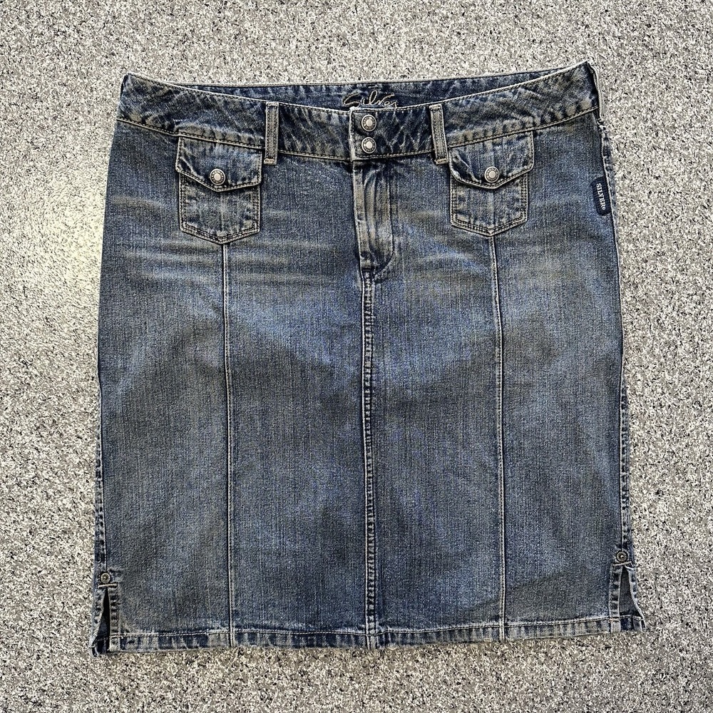 Silver Jeans Denim Skirt Womens 32x22 Vintage Y2K Midi